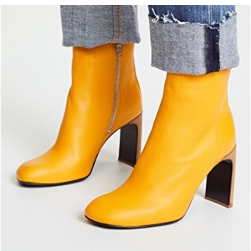 Vintage RAG&BON Ellis leather women boot in Citrus.Italy